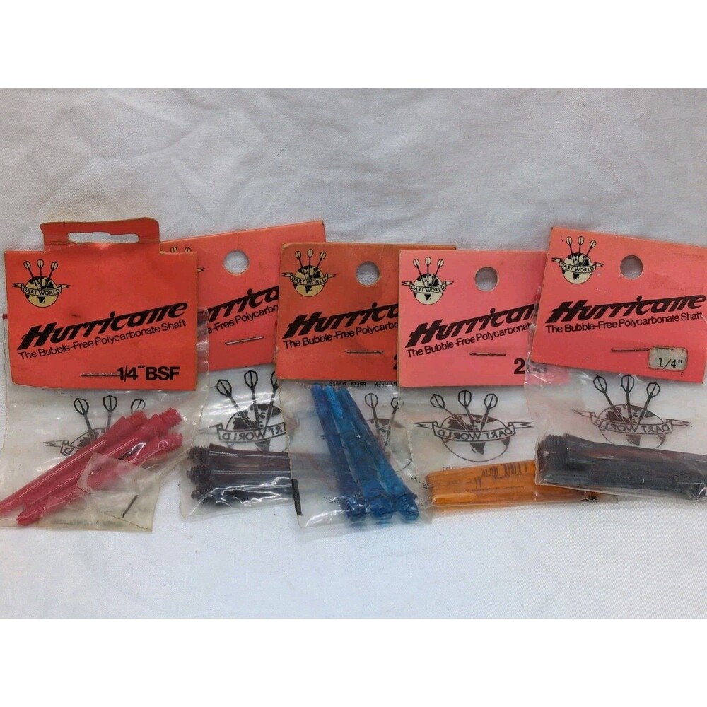 (5) Vintage Dart World Packs Of Hurricane Polycarbonate Shaft